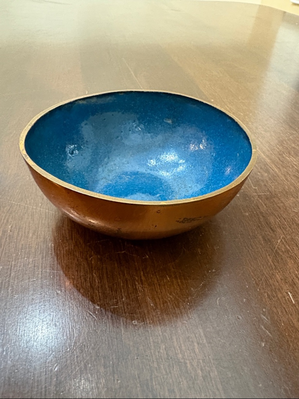 Blue-Interior Decorative copper Bowl